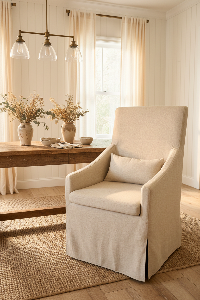 Magnolia Slipcovered Dining Arm Chair (Set of 2) | Custom Order
