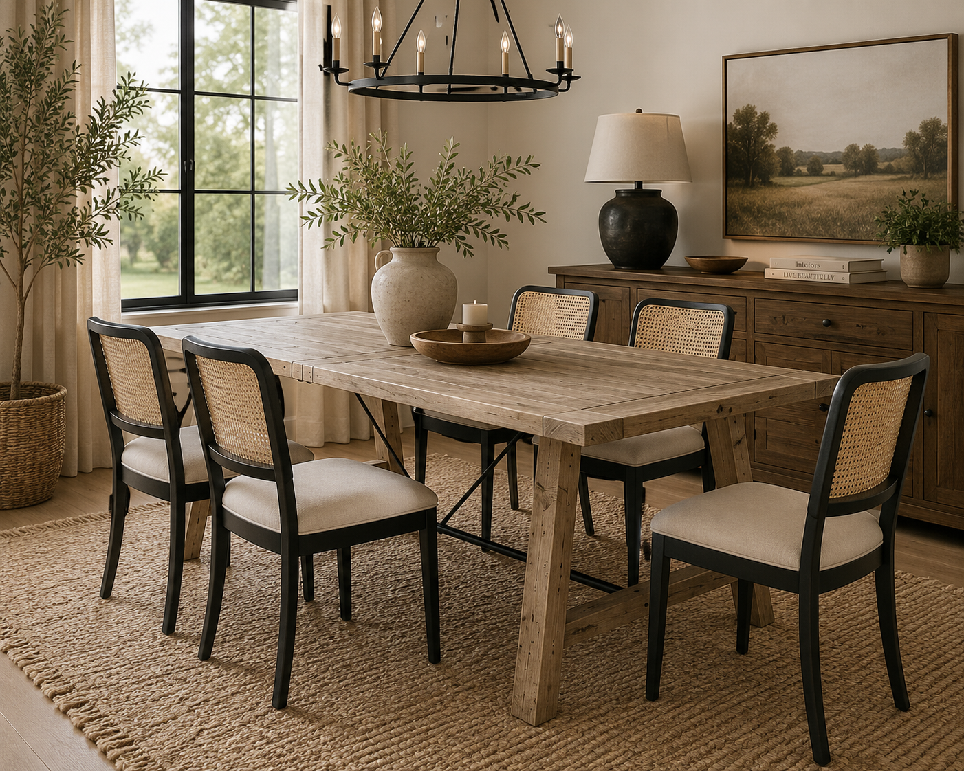 Sonoma 72” Solid Wood Farmhouse Dining Table