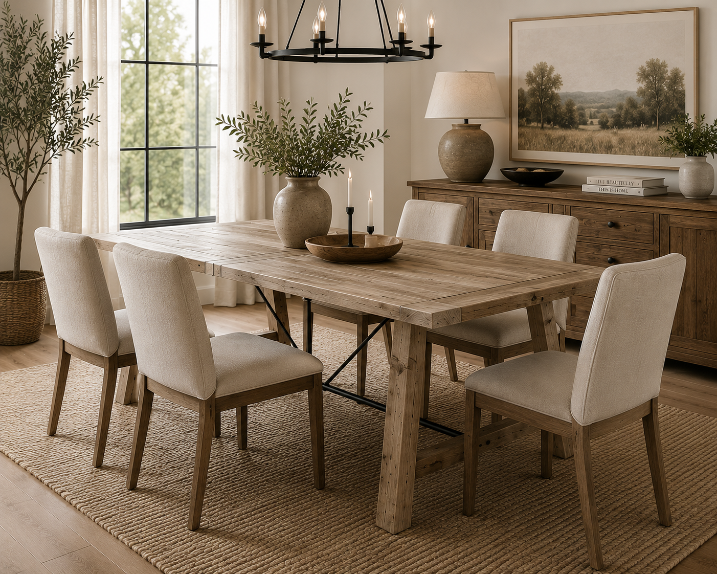 Sonoma 72” Solid Wood Farmhouse Dining Table