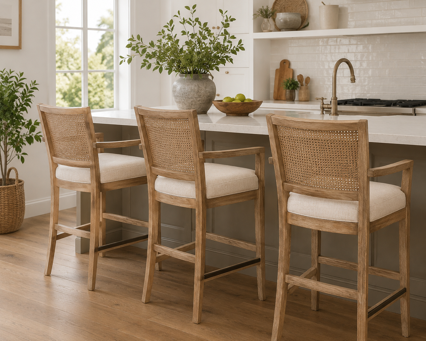 Harbor Cane Back Counter Stool