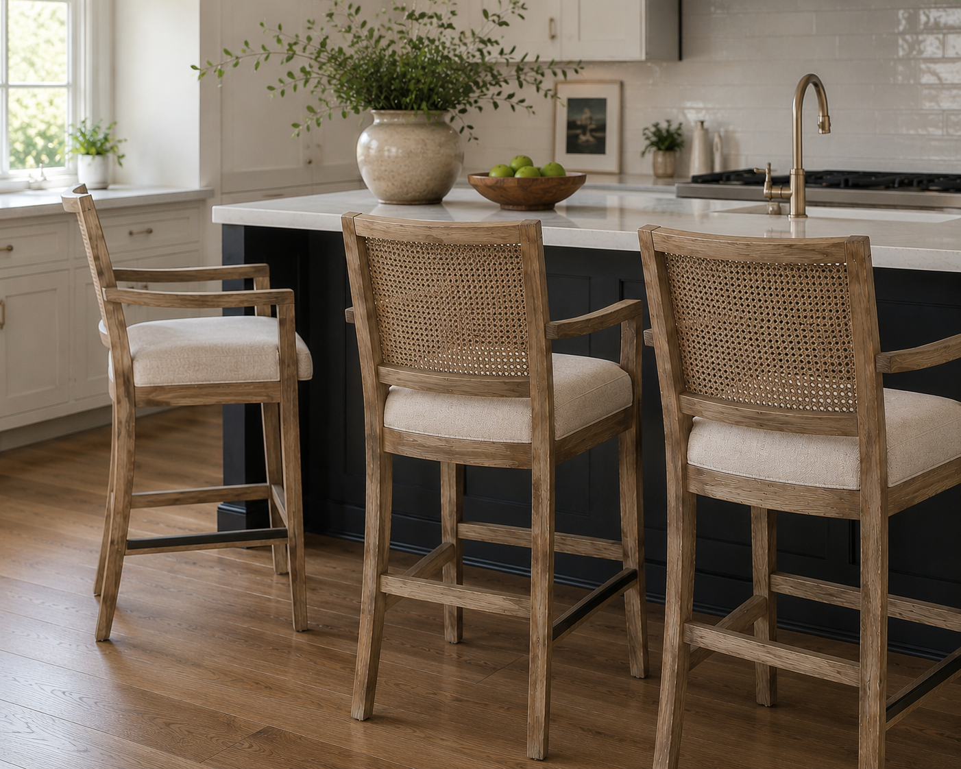 Harbor Cane Back Counter Stool