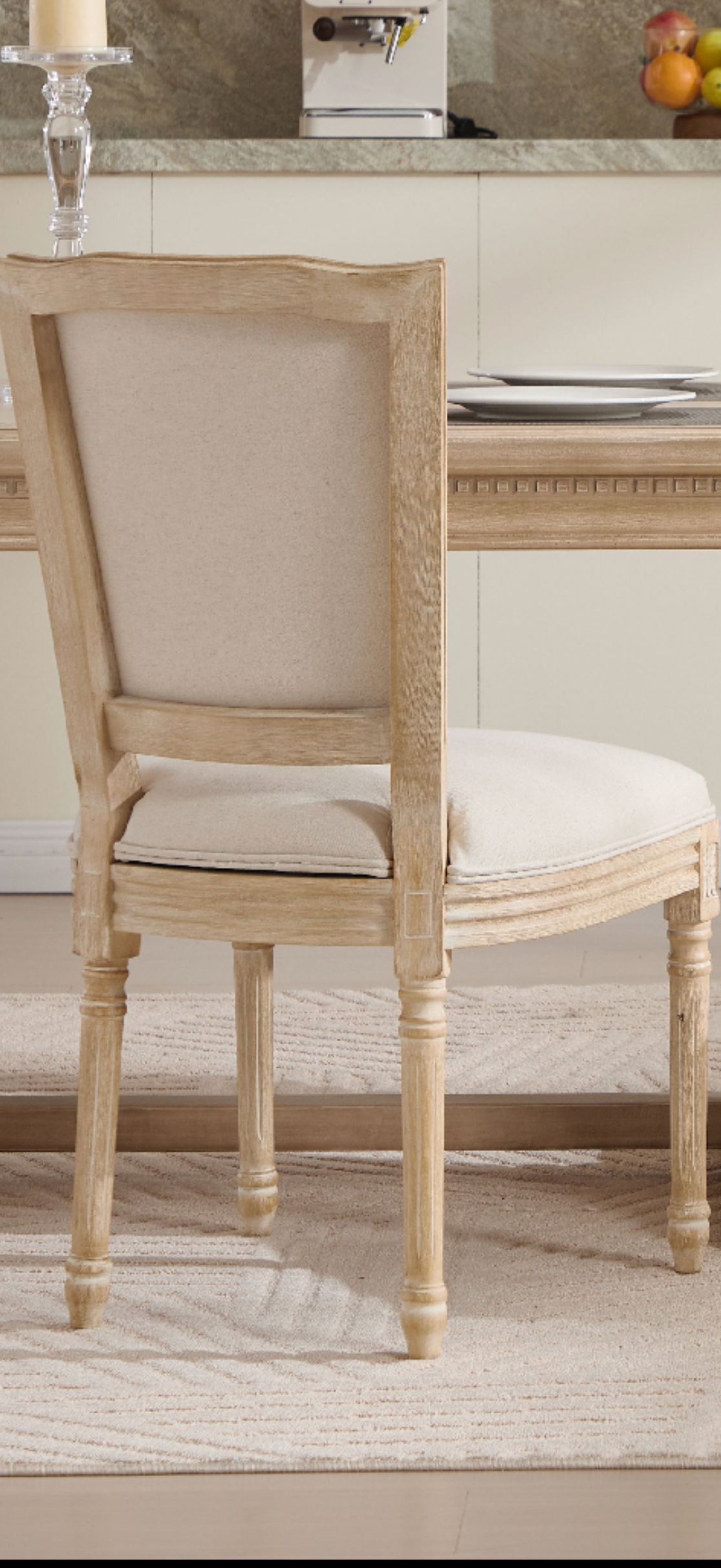 Aveline Natural Wood Upholstered Dining Chairs