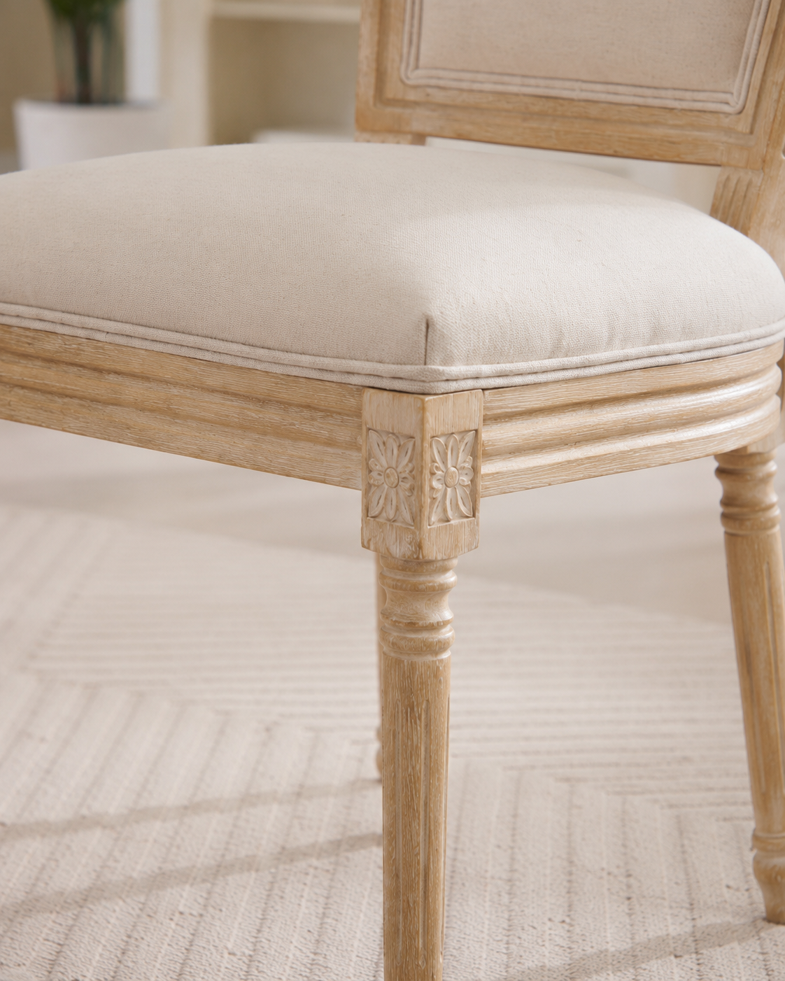Aveline Natural Wood Upholstered Dining Chairs