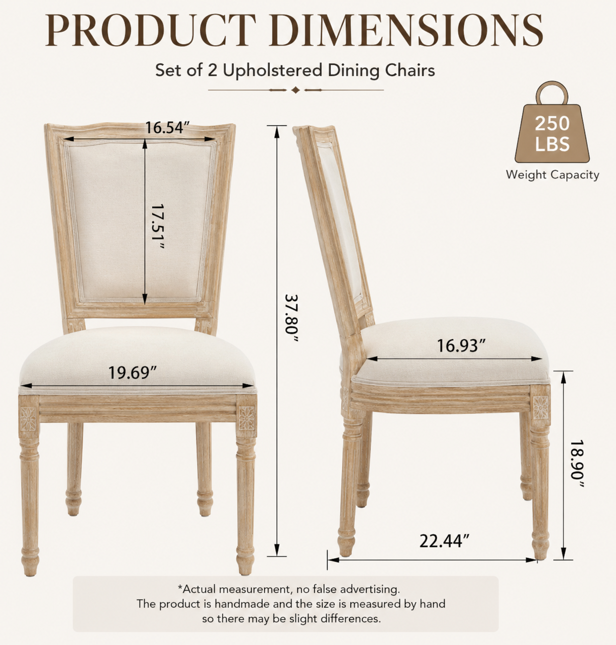 Aveline Natural Wood Upholstered Dining Chairs