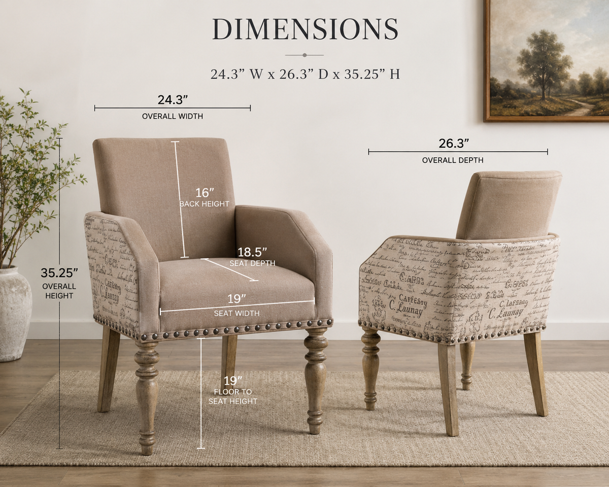 Kingsley Driftwood Dining Armchairs (Set of 2)