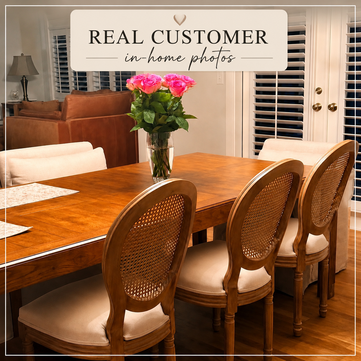 The Coletta Cane Back Dining Chairs – Upholstered Solid Wood Dining Chairs (Sets of 2, 4 or 6)