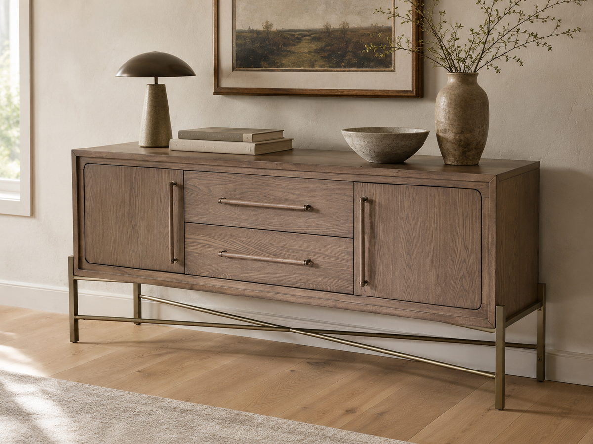 Hollis 72” Sideboard in Weathered Caramel Oak