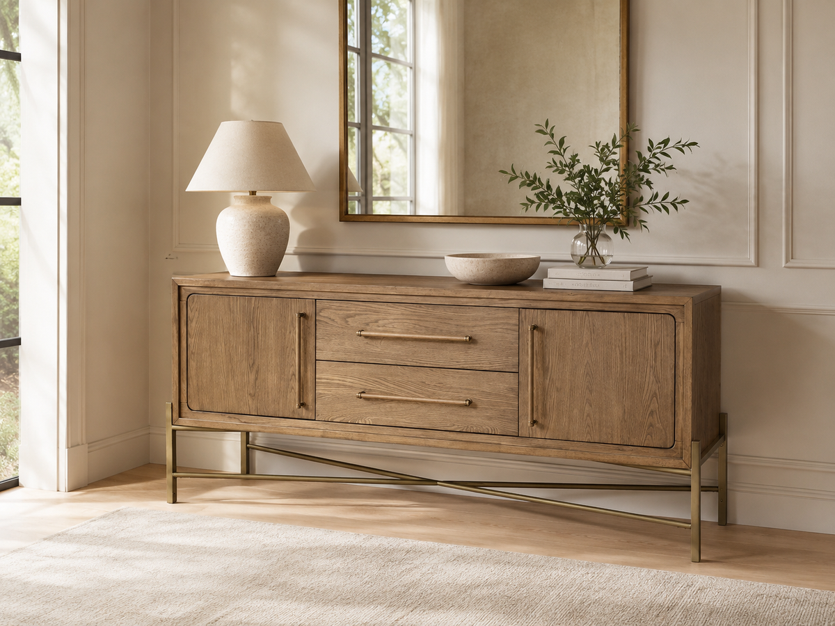 Hollis 72” Sideboard in Weathered Caramel Oak
