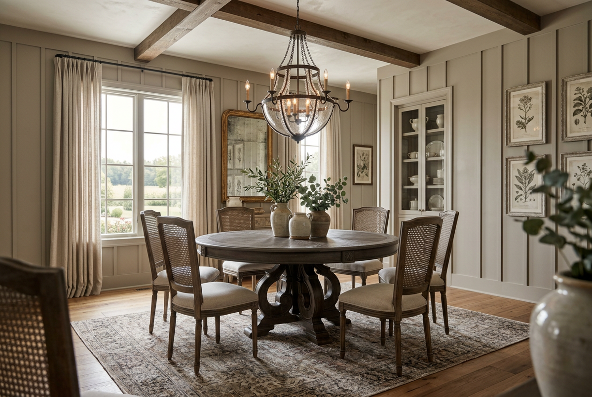 The Rosalie 60″ Round Pedestal Dining Table