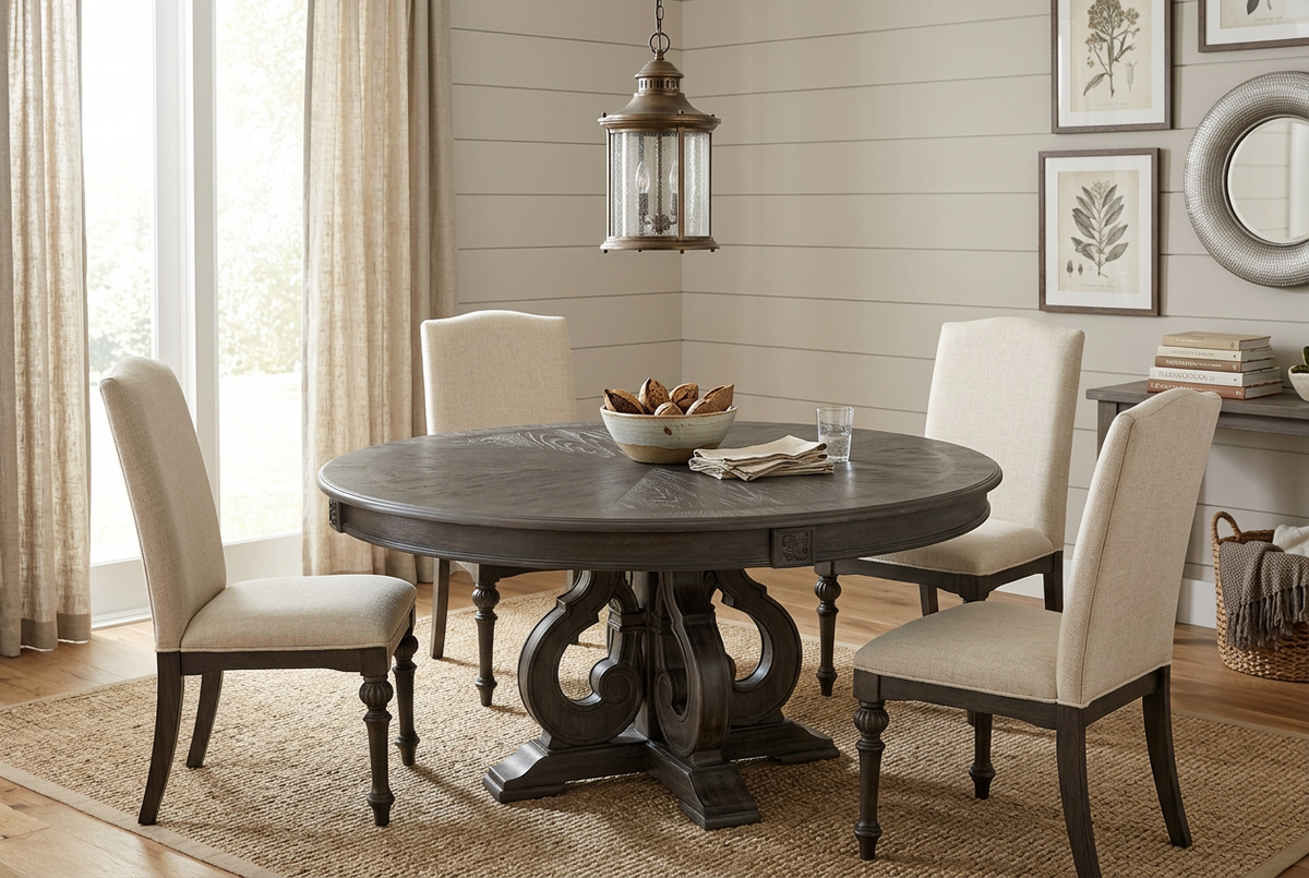 The Rosalie 60″ Round Pedestal Dining Table