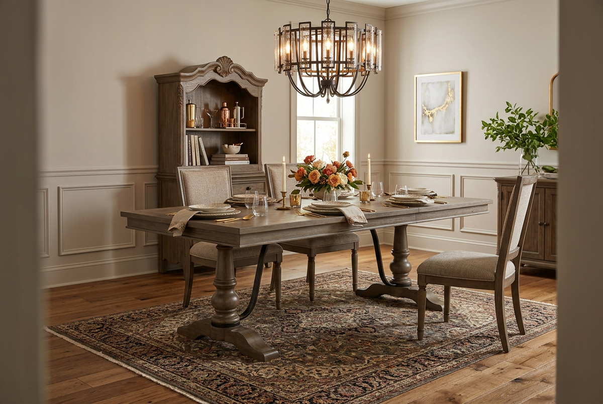 The Whitaker Farmhouse Trestle Dining Table
