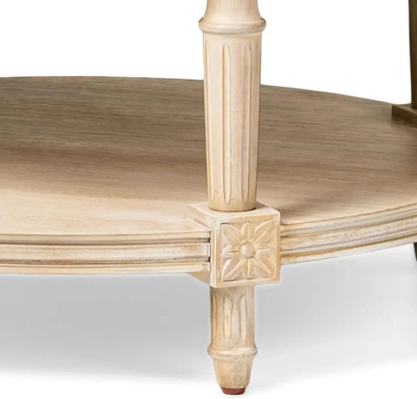 Pullman Large Curved 2-Tier Round Coffee Table – Classic Wooden Design with Shelf Storage