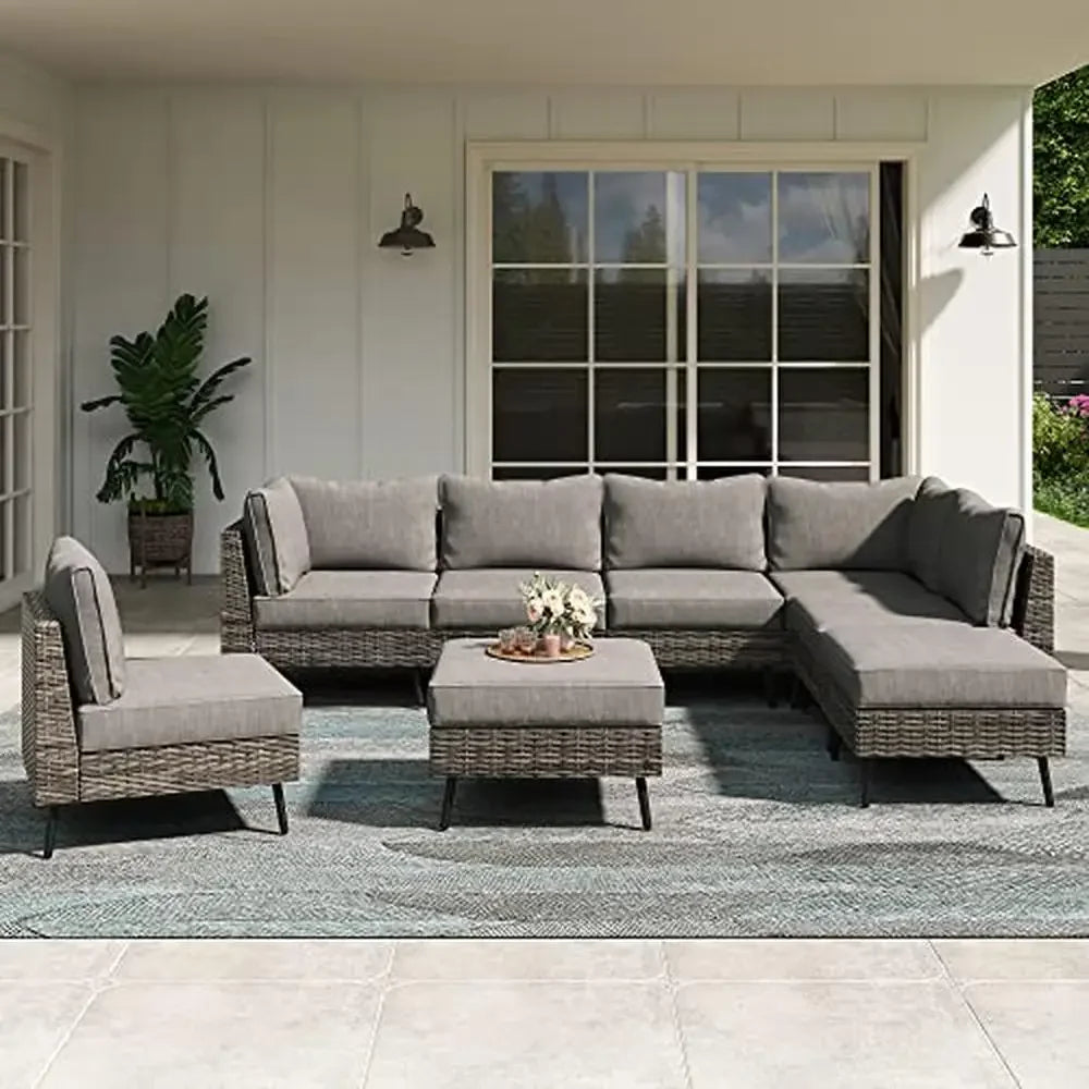 8- Piece Modern Outdoor Sectional Patio Furniture Set