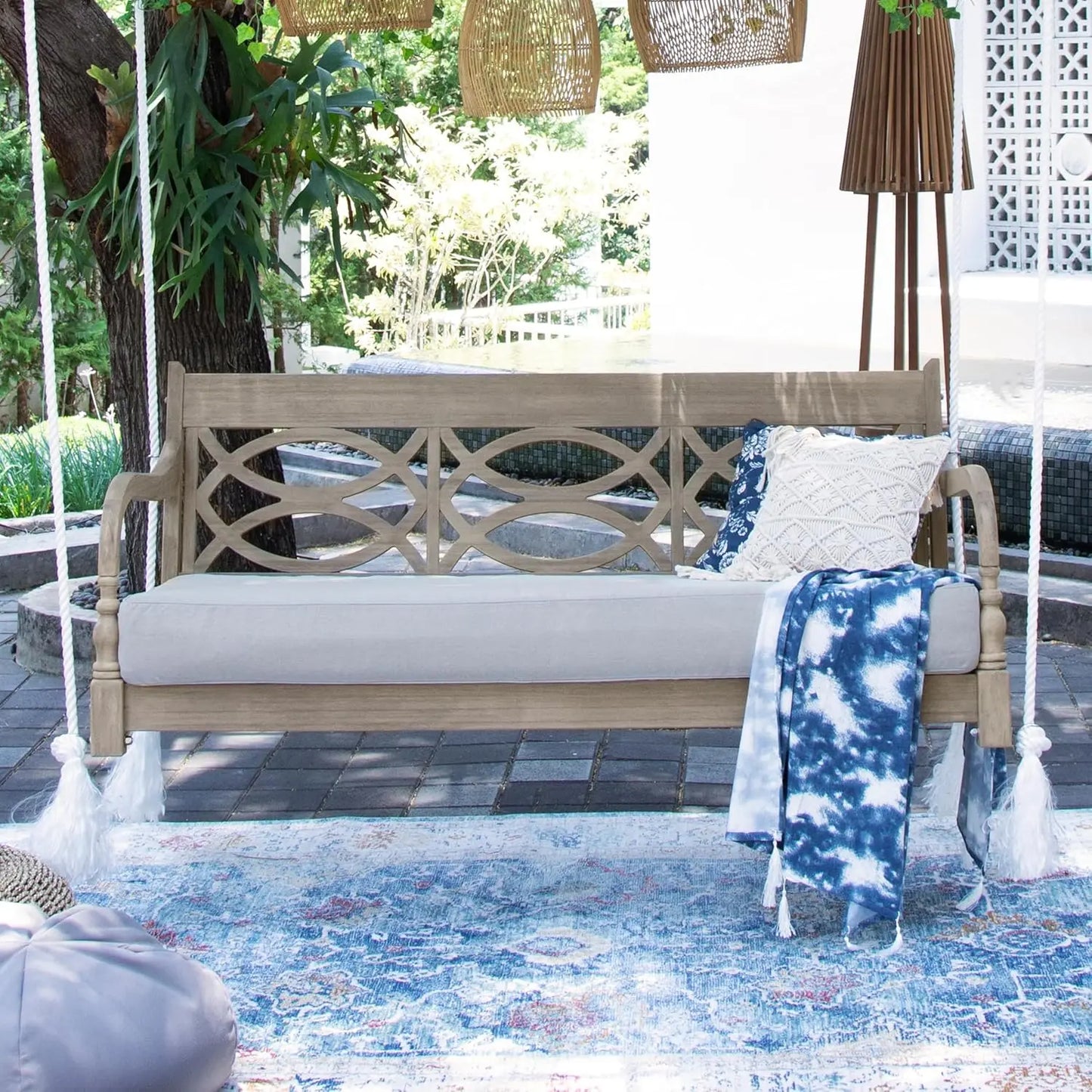 Solid Mahogany Outdoor Swing Daybed