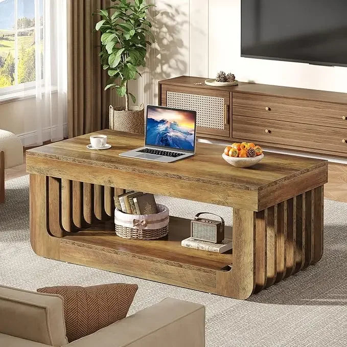 Farmhouse Coffee Table with Storage – 47” Rectangular