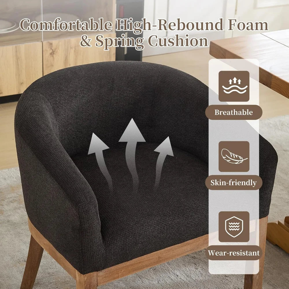 Set of 4 Mid-Century Modern Upholstered Dining Chairs with Arms