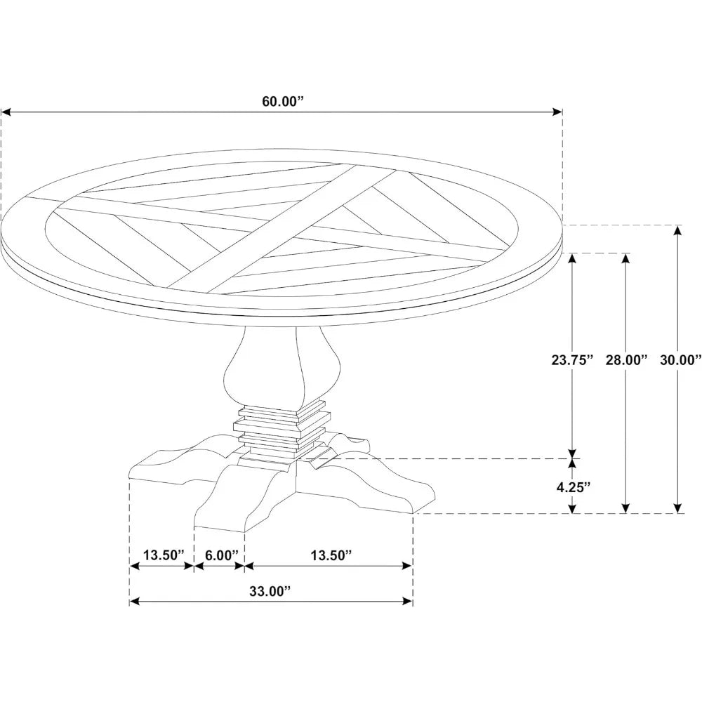 Hearthside Round Farmhouse Pedestal Dining Table – Pine Wood”