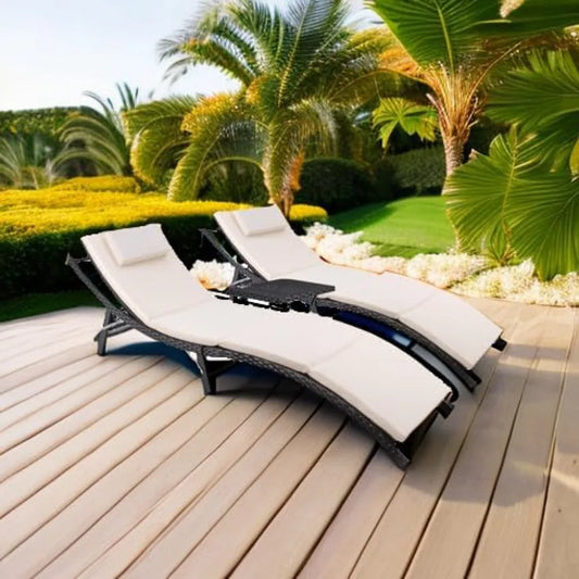 Rattan Patio Chaise Lounge Sets