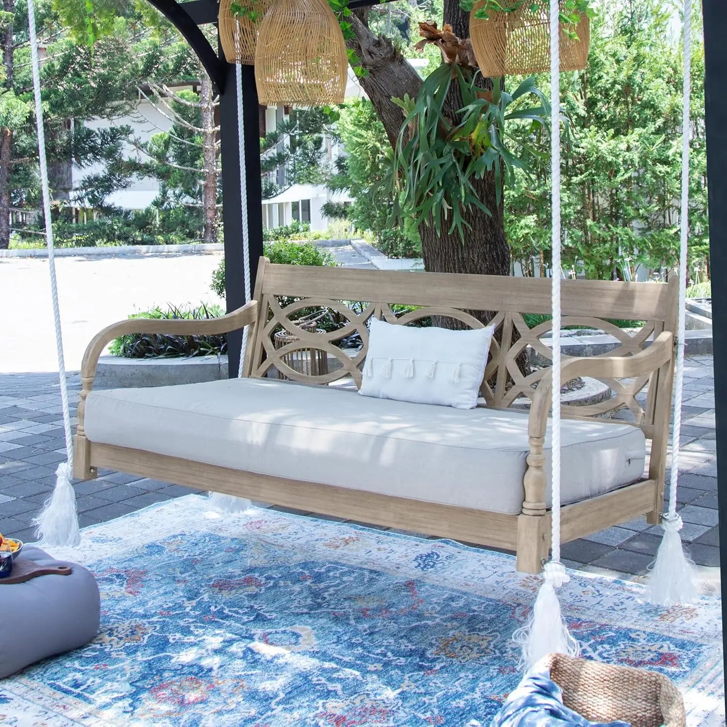 Solid Mahogany Outdoor Swing Daybed