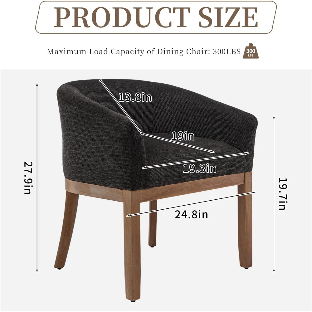 Set of 4 Mid-Century Modern Upholstered Dining Chairs with Arms