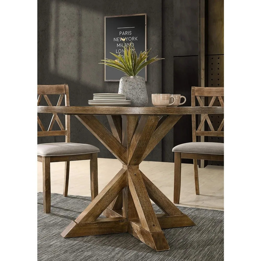 Farmhouse Round crossbar base dining set