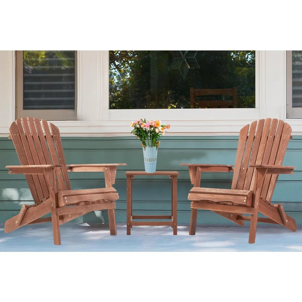 Outdoor Folding Adirondack Chair Set of 2