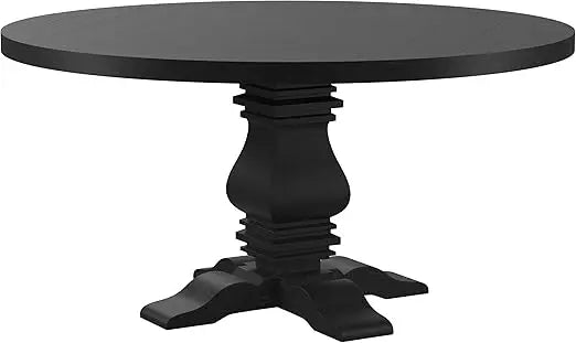 Hearthside Round Farmhouse Pedestal Dining Table – Pine Wood”