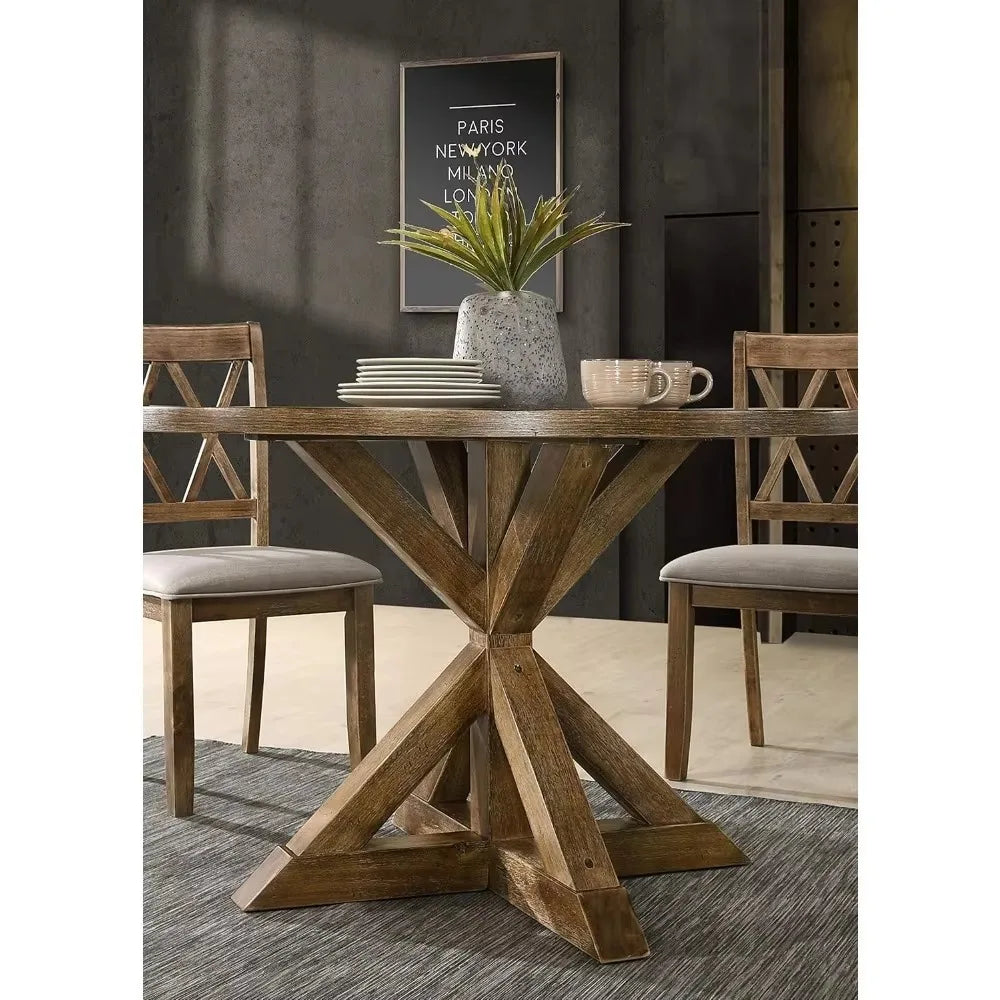 Farmhouse Round crossbar base dining set