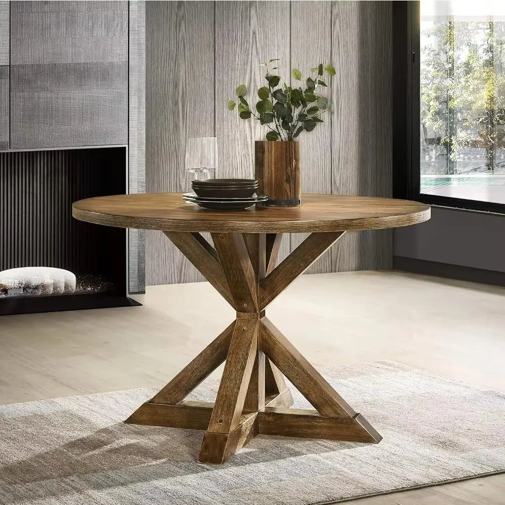 Farmhouse Round crossbar base dining set