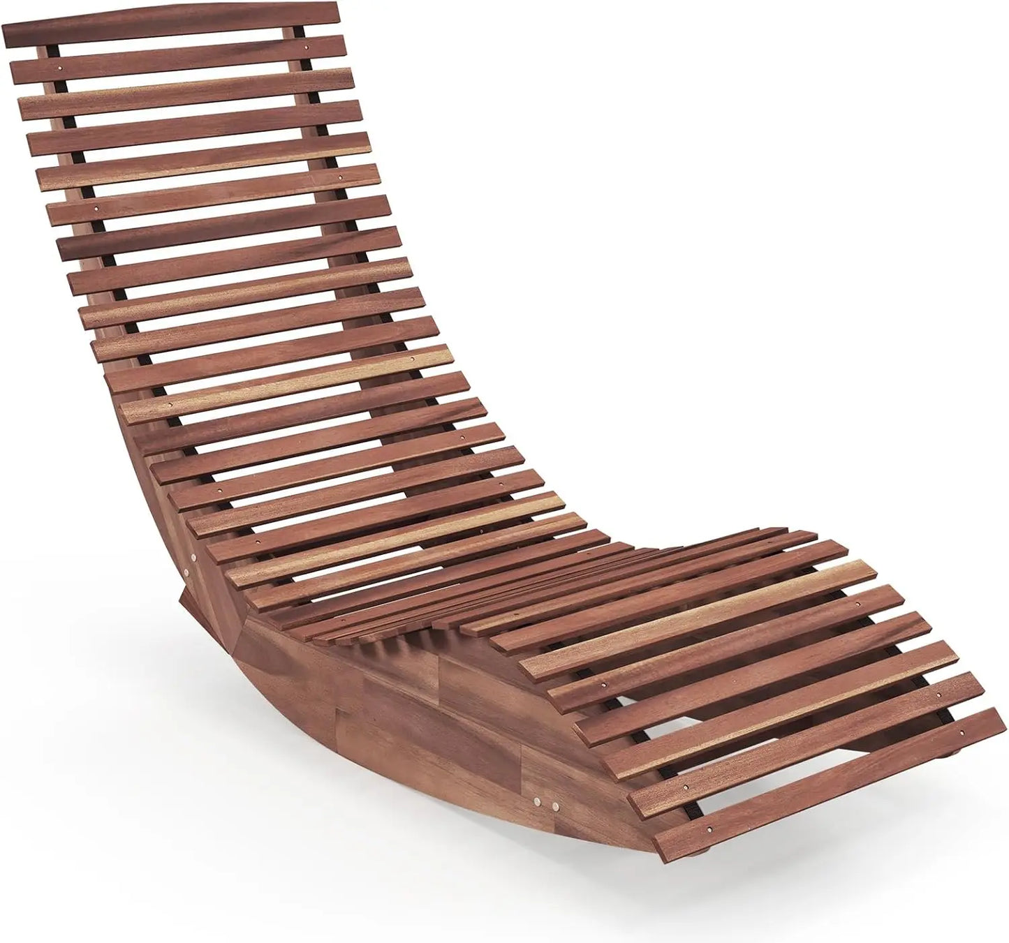 Set of 2 Acacia Wood Outdoor rocking chaise Loungers