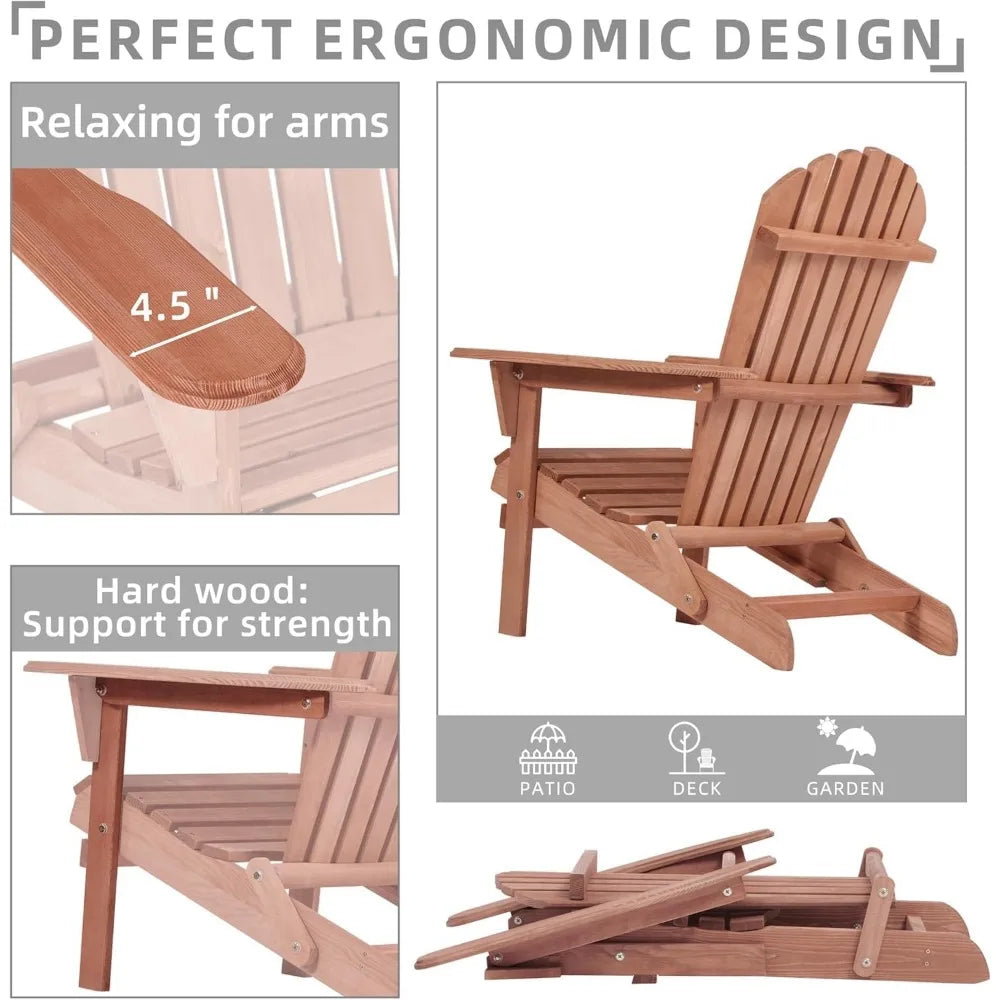 Outdoor Folding Adirondack Chair Set of 2