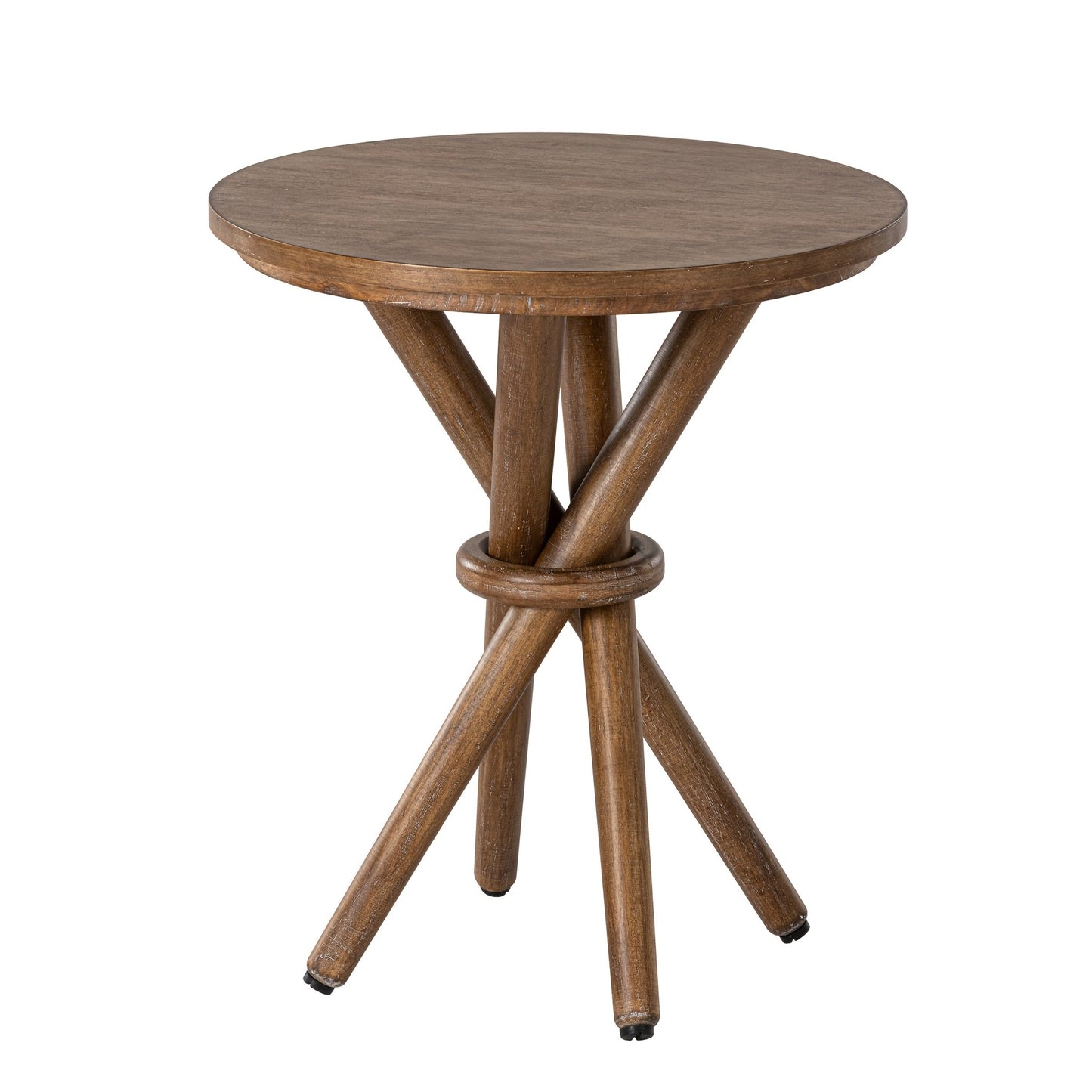 Farmhouse Round Wood End Table - solid wood furniture by Chic Woods