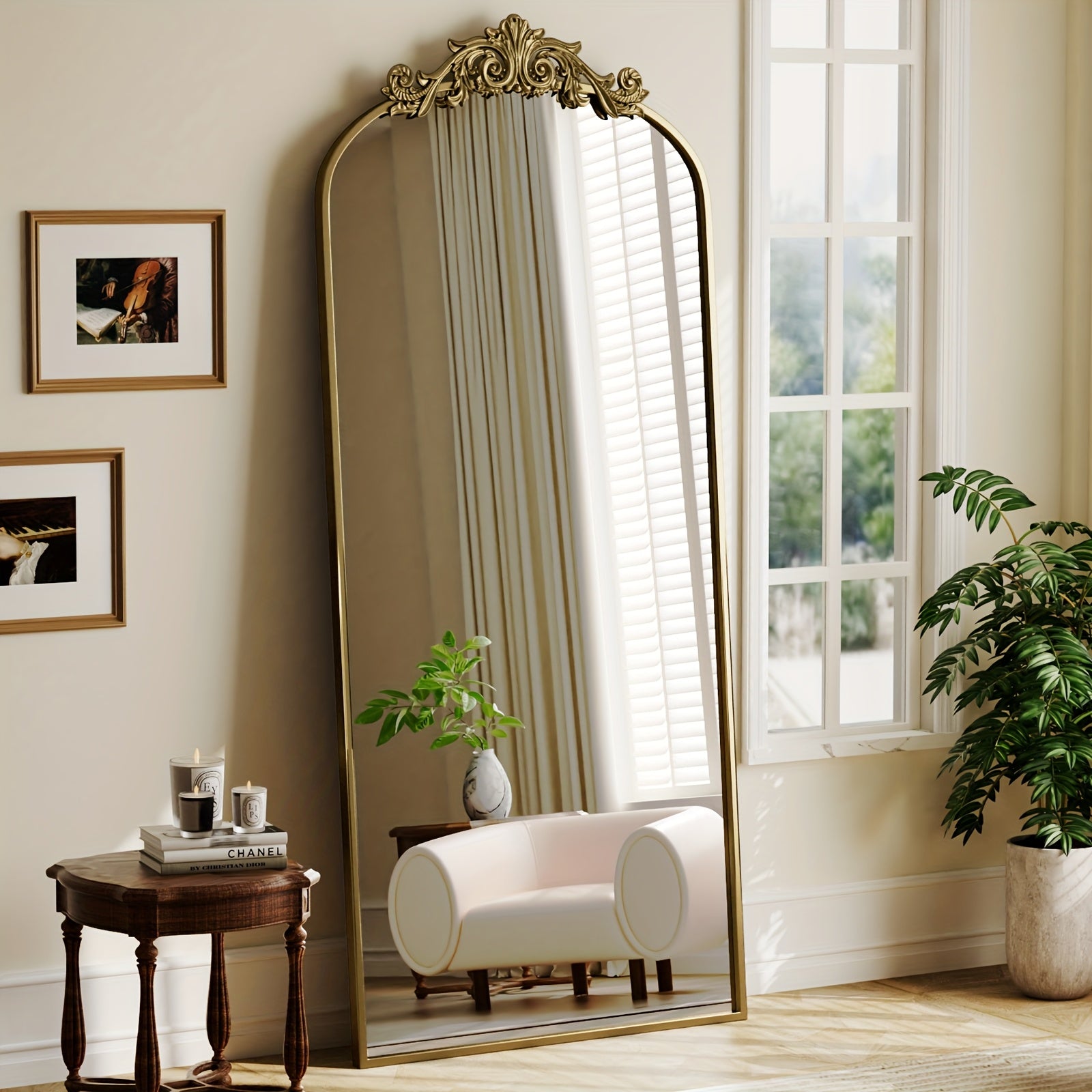 Havenwood Antique Decorative Mirror – Polished Aluminum Frame”