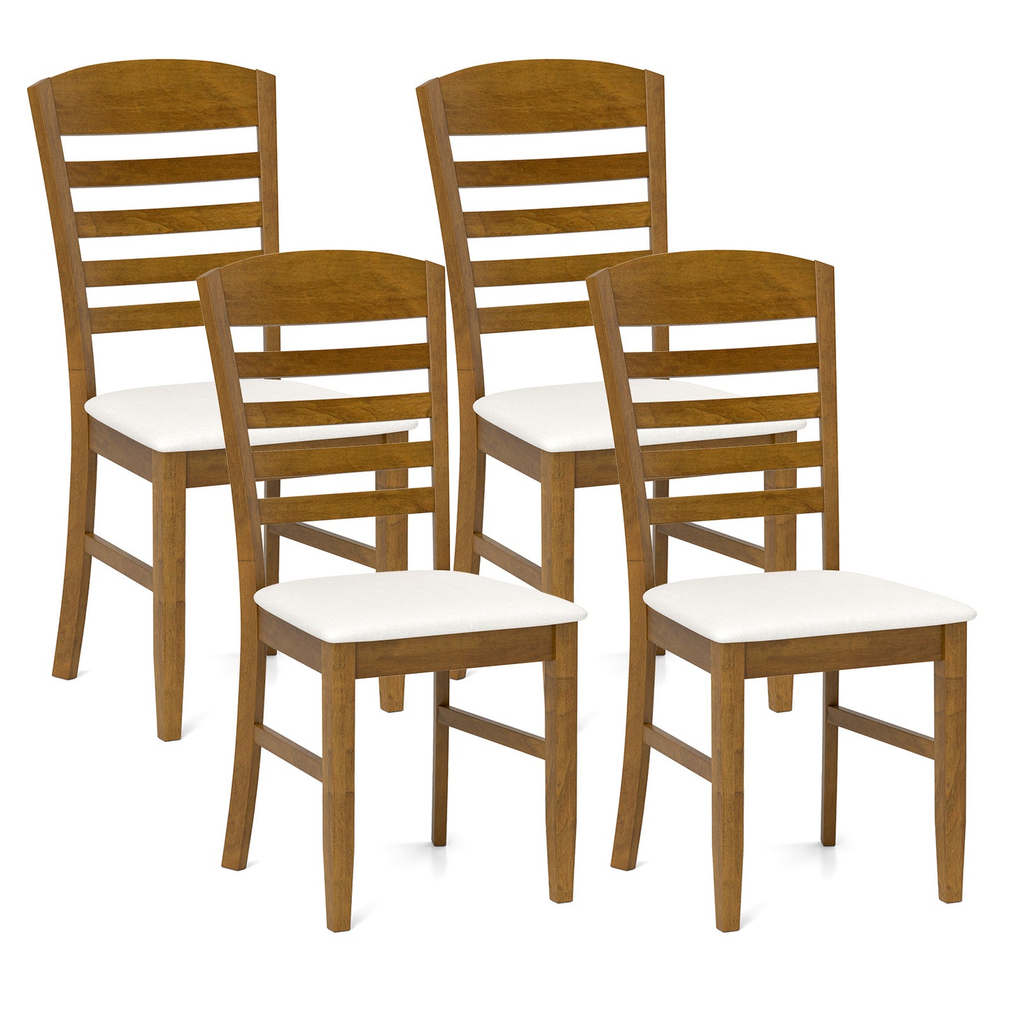 Hartwell Farmhouse Dining Chairs (Set of 4) | Slatted Back & Upholstered Seat