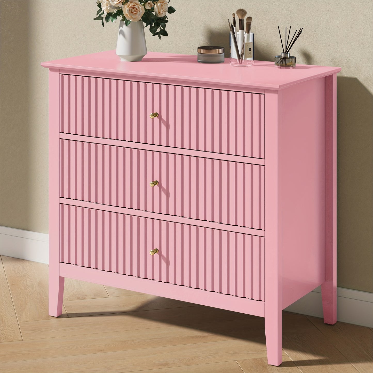 30″ Fluted Nightstand Collection — Sleek Storage Chests in Multiple Finishes