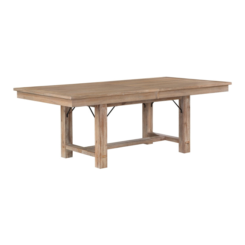 9pcs Expandable Dining Table and Chair Set with Self-Storing Leaf Table & Retro Beige Suitable for Small Spaces, Space-Saving Modern Furniture, Table for Apartments,, Gatherings