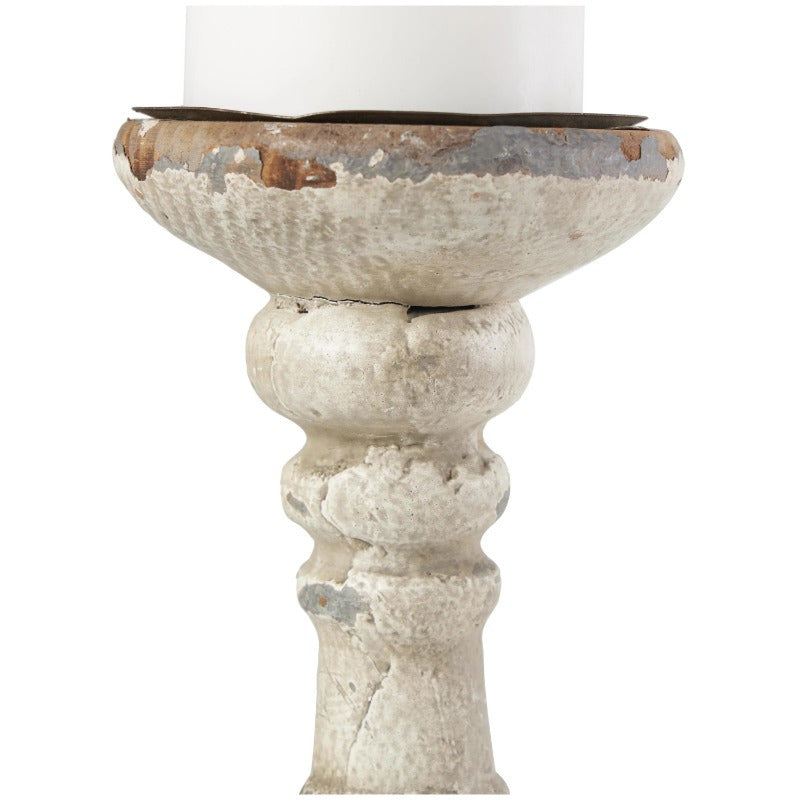 Set of 2 antique wooden candle holders