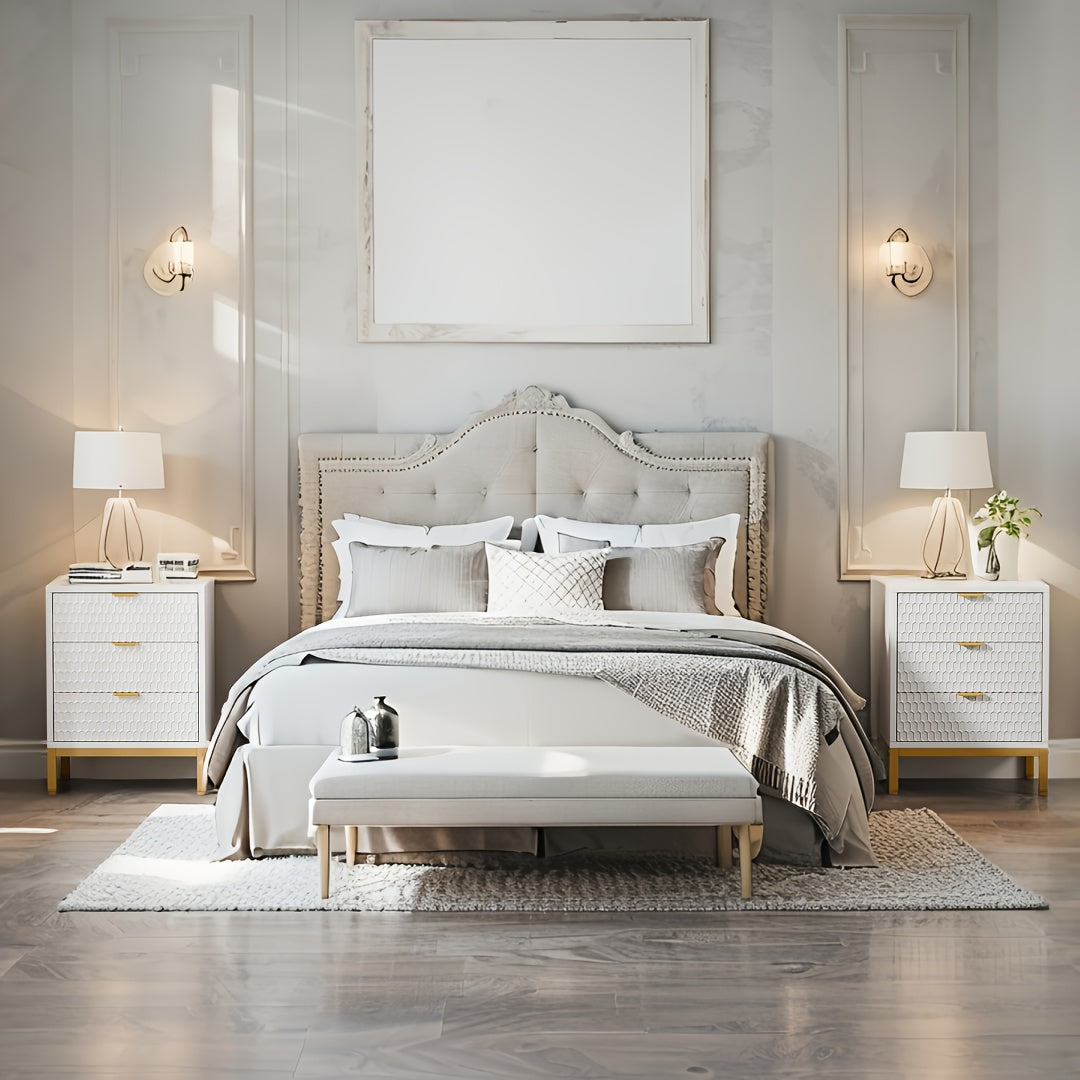 Modern White 3-Drawer Nightstand