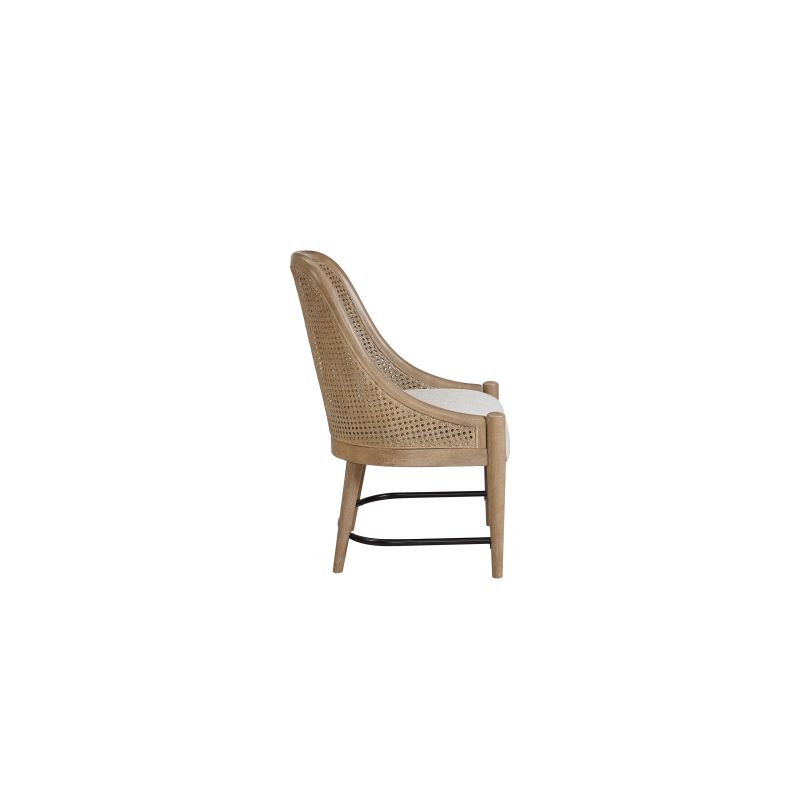 Round Expandable Table with Leaf 4 Host Cane Backed Chairs And Glass Door Server 6pcs