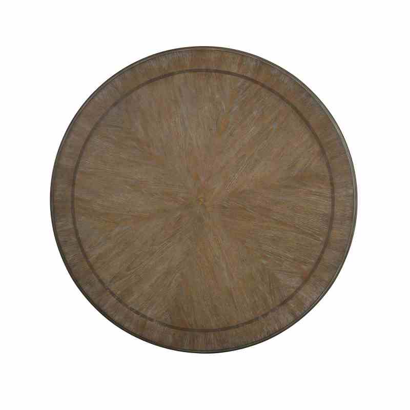 Dining Room 1pc Table Pedestal Base Antique White Round Table Solid Wood Furniture Rustic Style