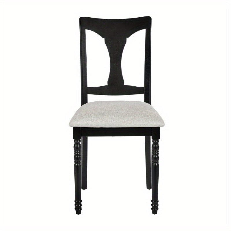 Madeline - 6 - Piece Farmhouse Dining Chair Set - Upholstered, Solid Wood Legs, Vintage Look - solid wood furniture by Chic Woods