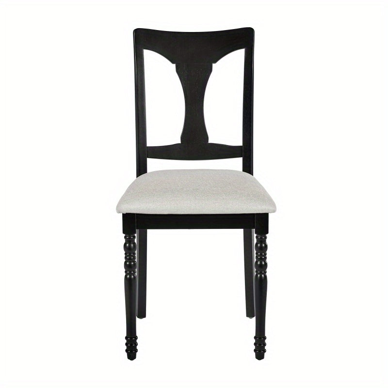 Madeline - 6-Piece Farmhouse Dining Chair Set- Upholstered, Solid Wood Legs, Vintage Look