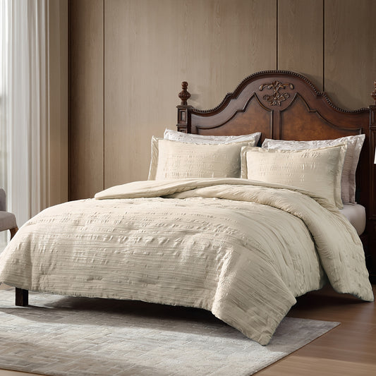 ClevaHome Embossed Comforter Set – Lightweight 2/3-Piece Bedding Set for All Seasons, Ultra-Soft Brushed Polyester Quilt – Machine Washable,