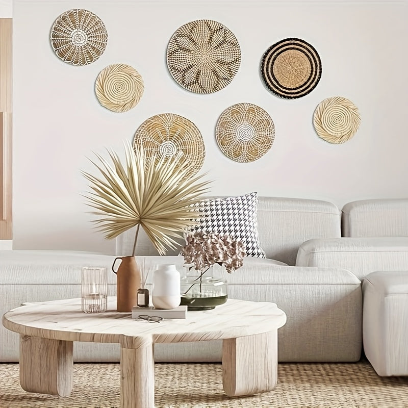 Seagrass Boho Hanging Woven Wall Basket Decor Set