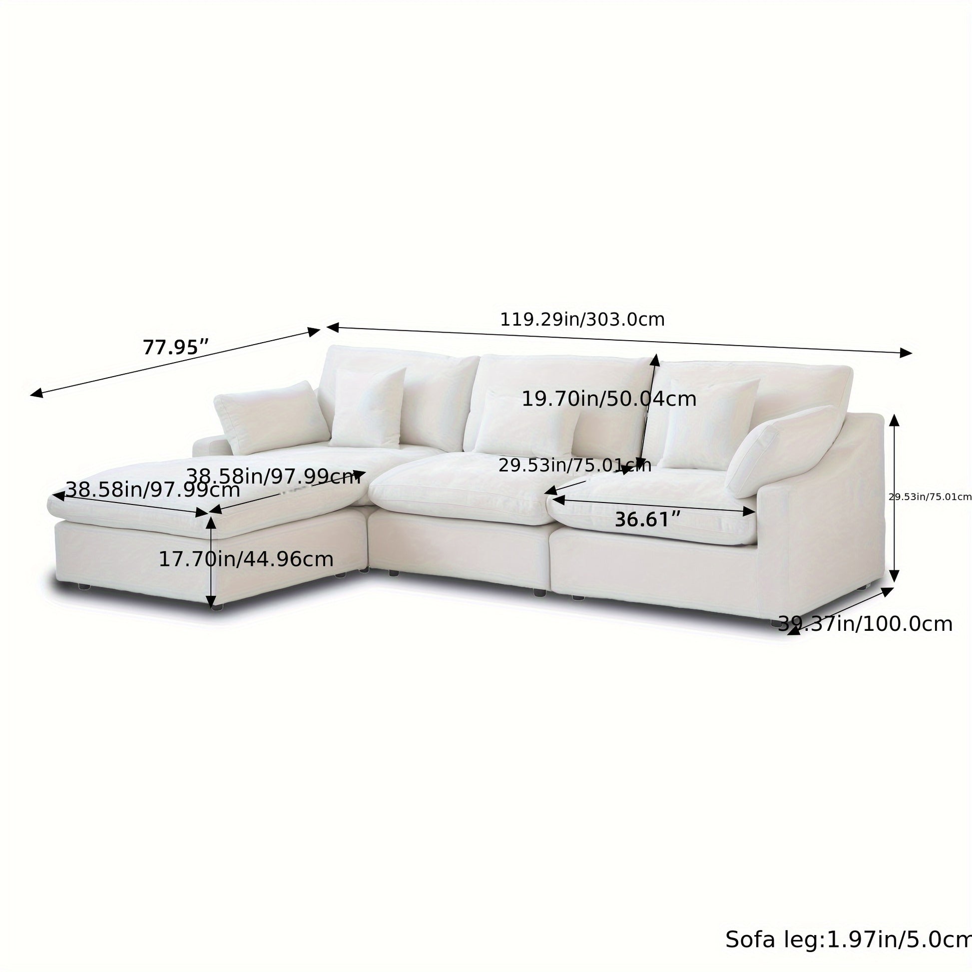 Chic Woods Home Collection — The Fairmount Modular Cloud Sectional - solid wood furniture by Chic Woods