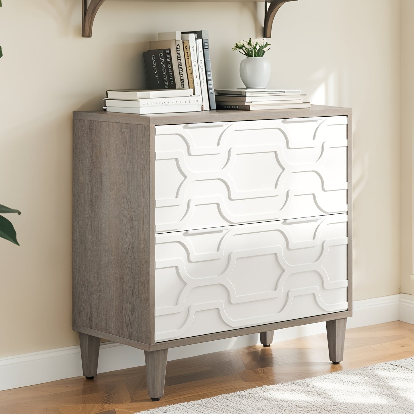 Harper Wide 2-Drawer Wooden Lateral File Cabinet | Home Office Storage for Letter & Legal Files
