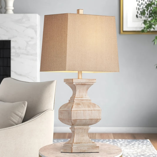 Remington 33” Retro Resin Table Lamp | Rustic Beige Finish