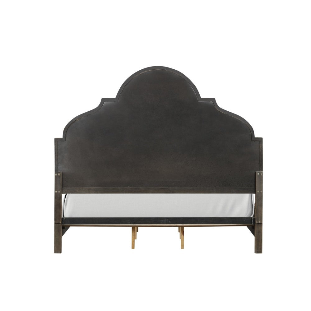 Oakridge Rustic Oak King Bed | Solid Wood Upholstered Frame