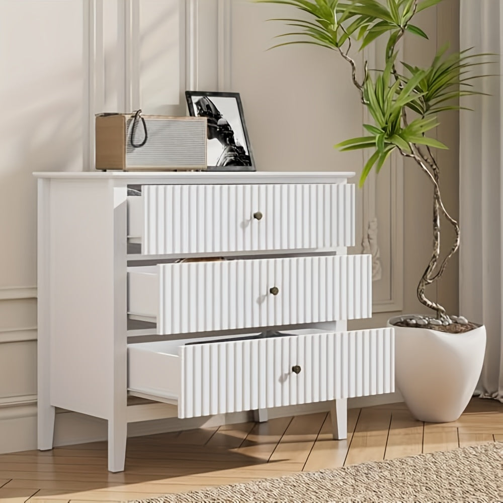 30″ Fluted Nightstand Collection — Sleek Storage Chests in Multiple Finishes