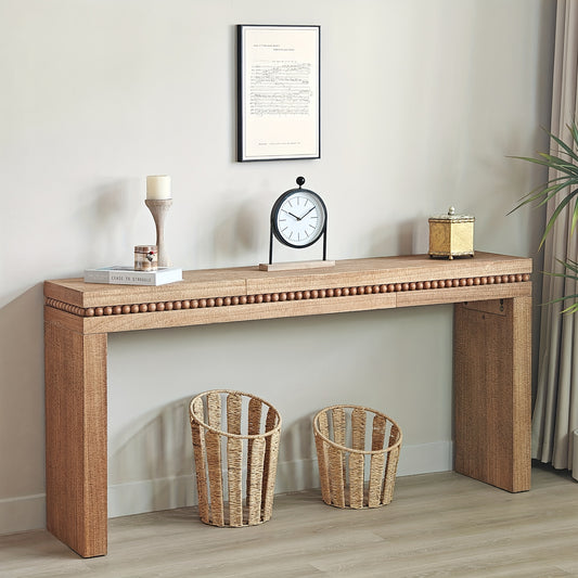 Chic Solid Wood Beaded Console Table